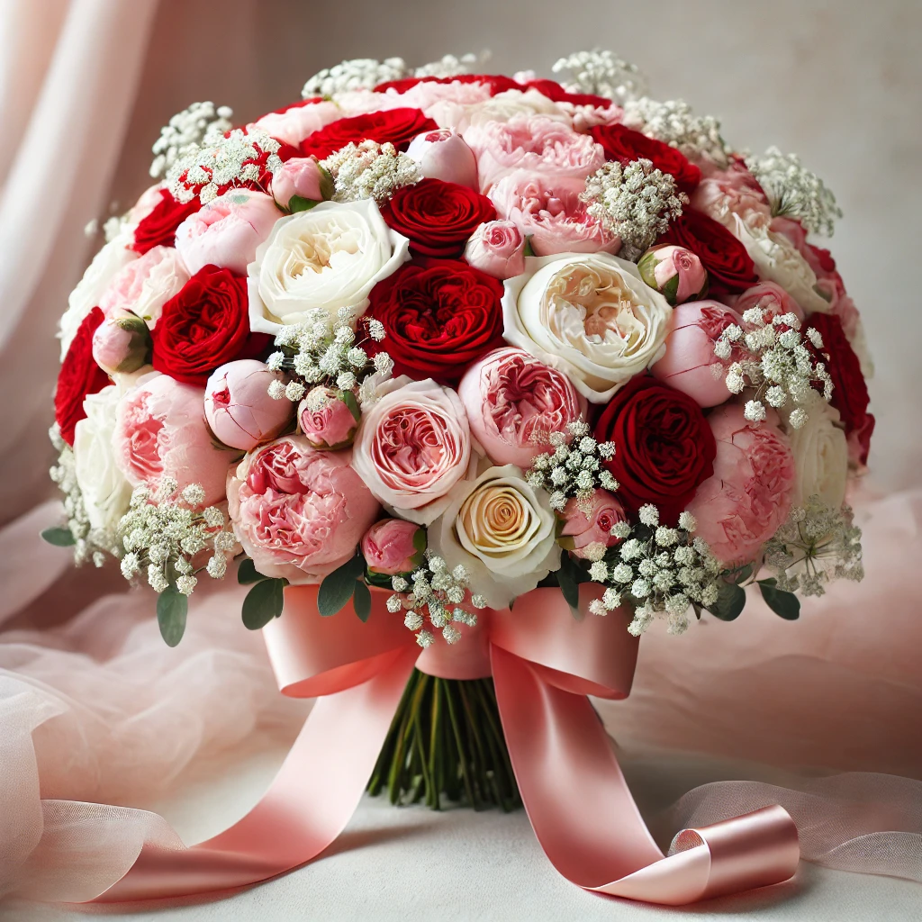 Elegant Romance Bouquet – Roses & Peonies