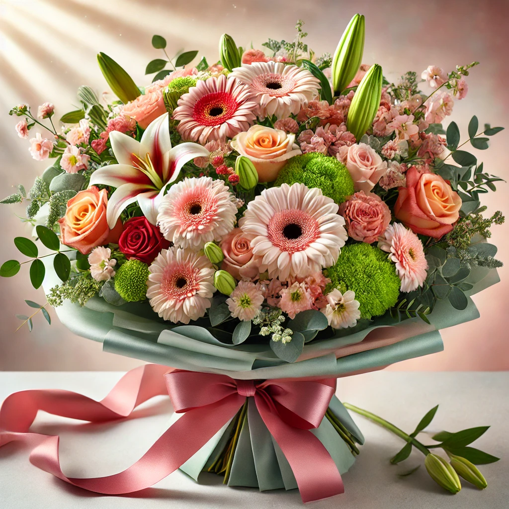 Luxurious Turkish Bouquet – Carnations, Gerberas, Roses & Lilies