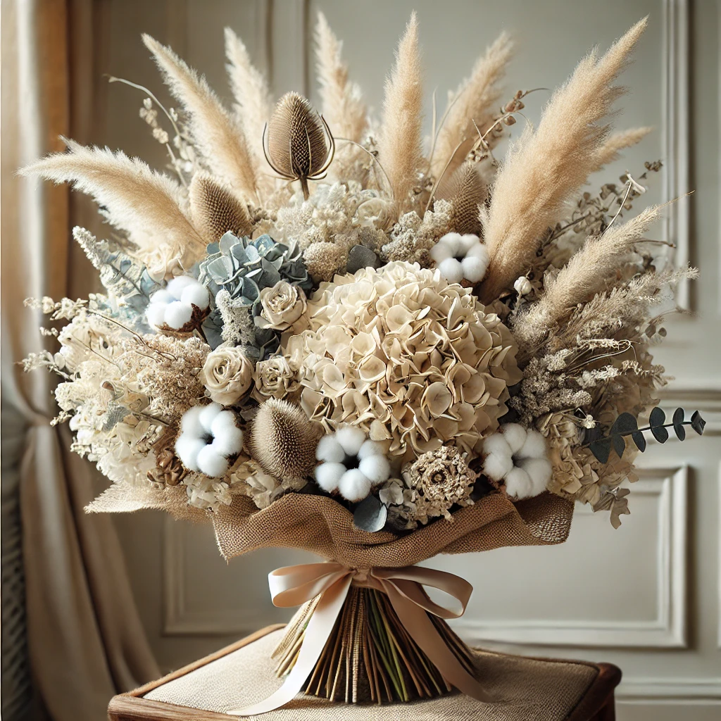 Luxurious Artificial Hydrangea & Pampas Bouquet